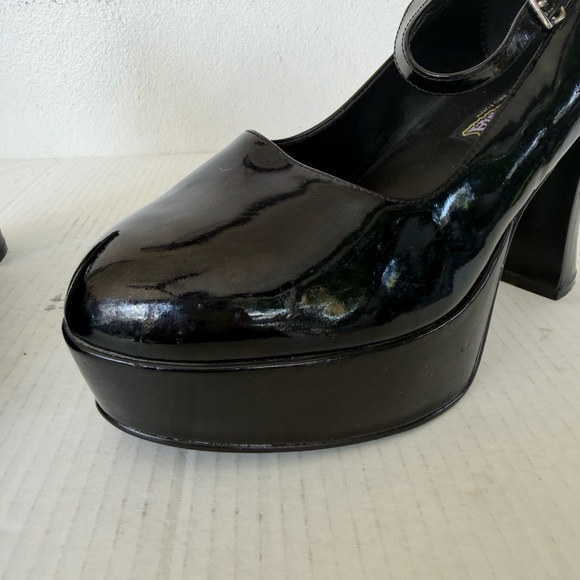 Pleaser Black Patent Mary Jane Platform Heels Size 8.5 - Picture 14 of 16